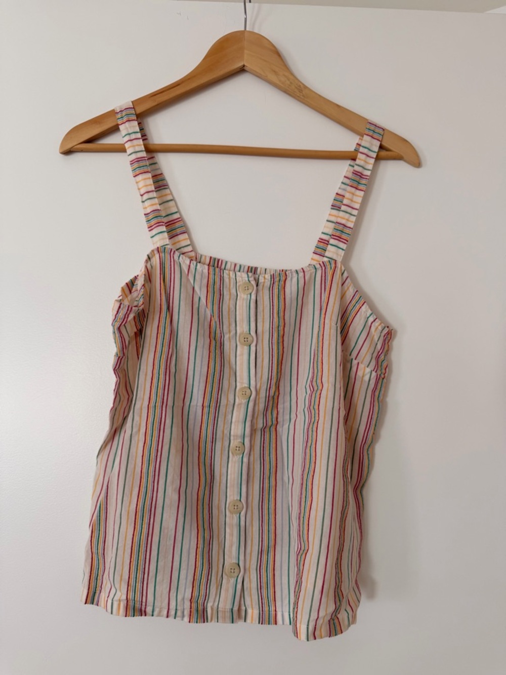 Madewell Multicolor Striped Button-Front Camisole Medium 100% Cotton
